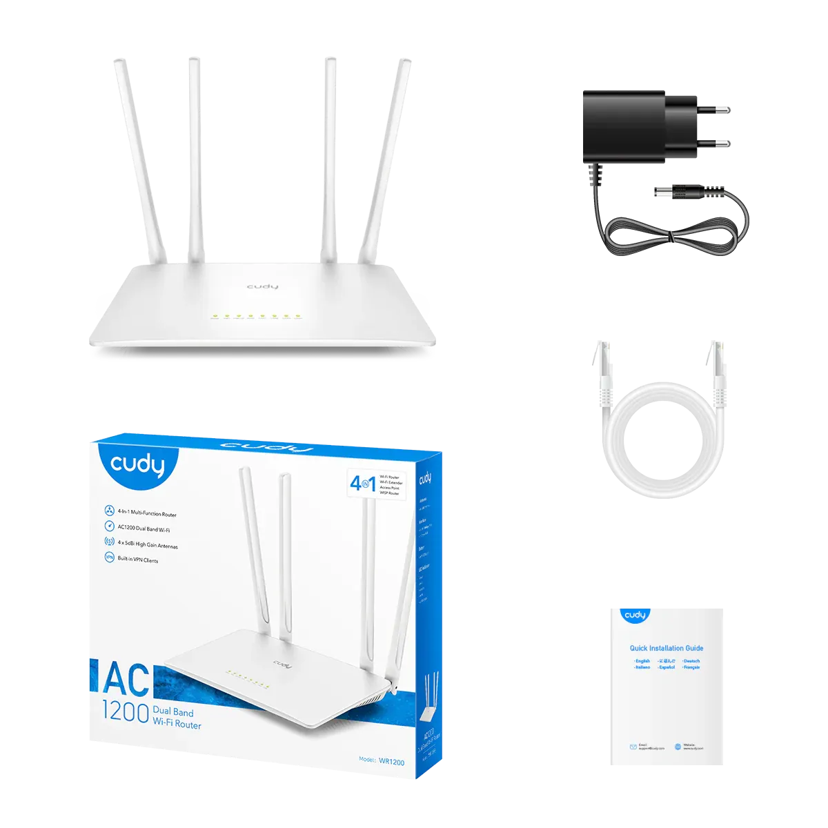 Cudy Cudy, AC1200 Smart WiFi Router, WiFi Extender - WR1200 - Networking - Lebanon
