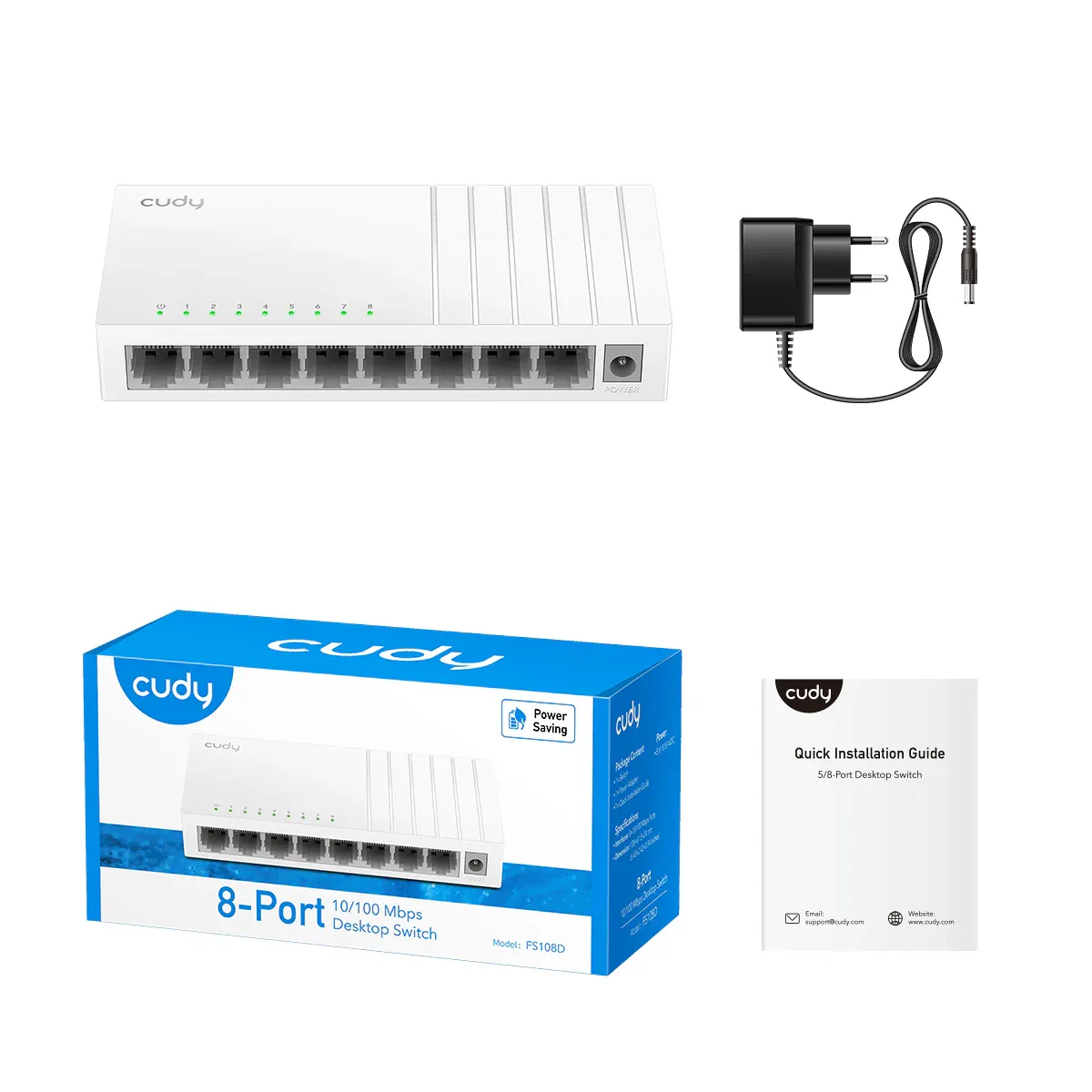 Cudy Cudy 8-Port 10/100 Mbps Unmanaged Switch | FS108D - View 2