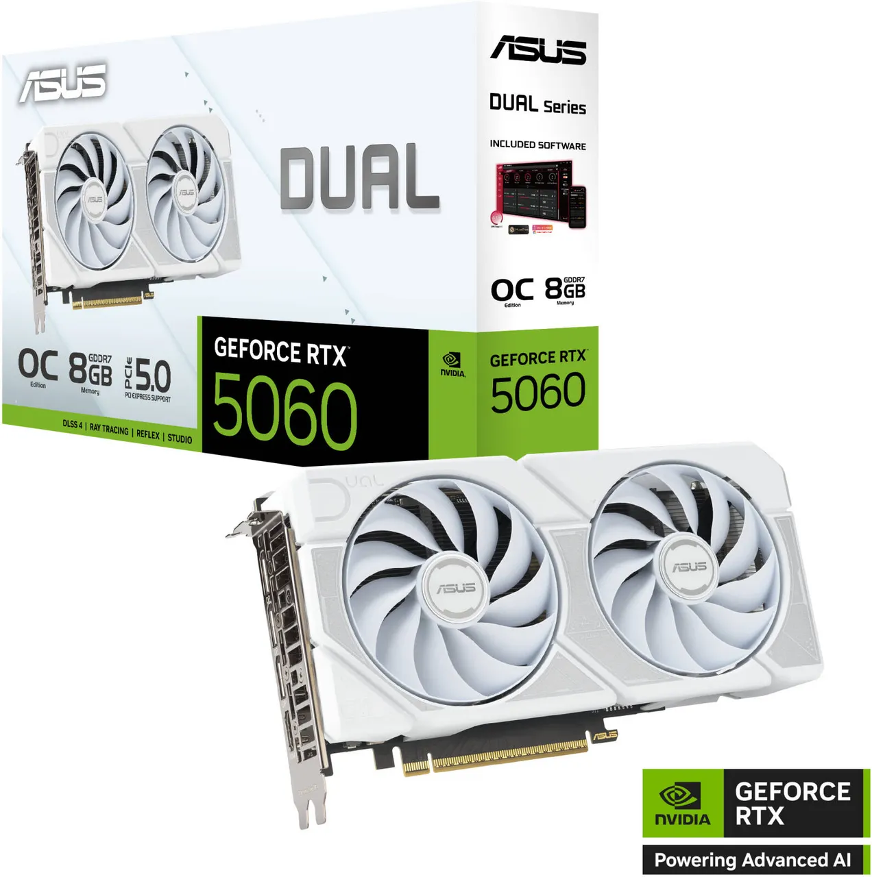 ASUS (Dual Series — White OC Edition) ASUS Dual GeForce RTX 5060 8GB GDDR7 White OC Edition Graphics Card - GPU - Lebanon