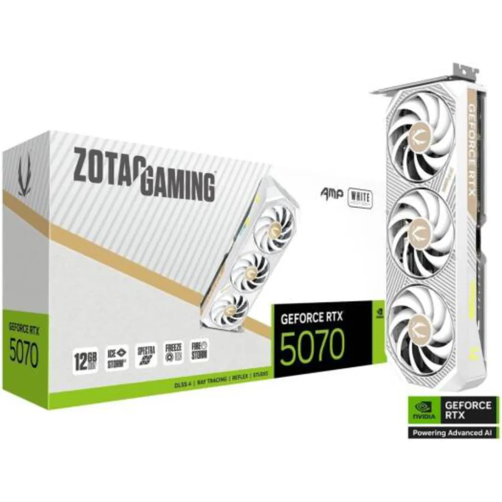 ZOTAC GAMING — AMP Series (White Edition) Zotac GAMING GeForce RTX 5070 AMP Graphics Card | ZT-B50700FQ-10P - GPU - Lebanon