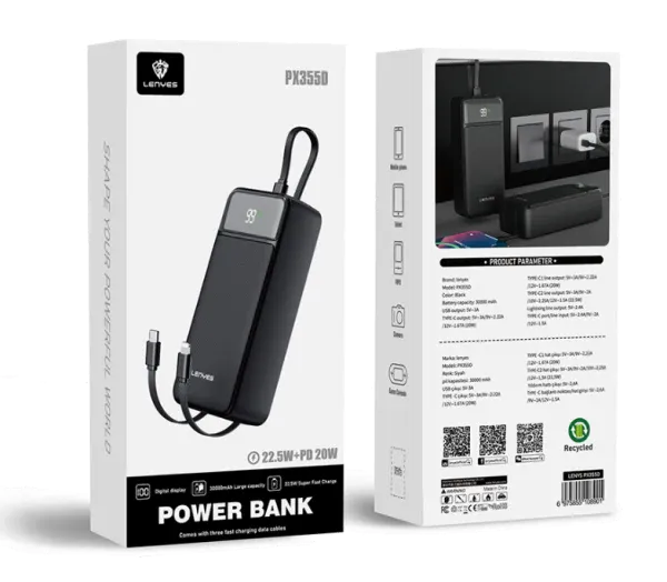 Lenyes PX355D Power-Bank 30000mAh - phone Accessories - Lebanon