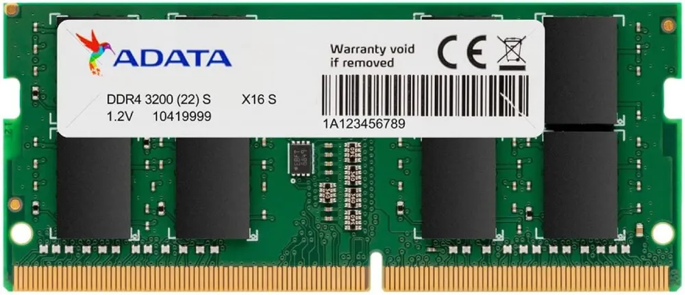 Adata Adata Premier 16GB DDR4 3200MHz SODIMM Laptop Memory with Heat Sink - Green | AD4S320016GB - View 2