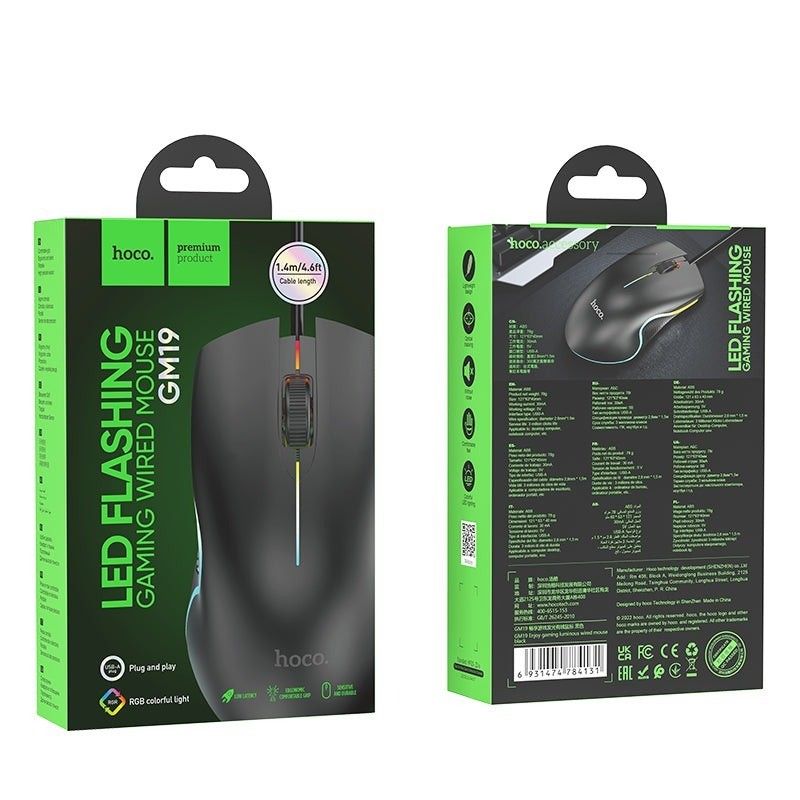 LED -Flashing-Gaming wired Mouse -GM19                                                                           