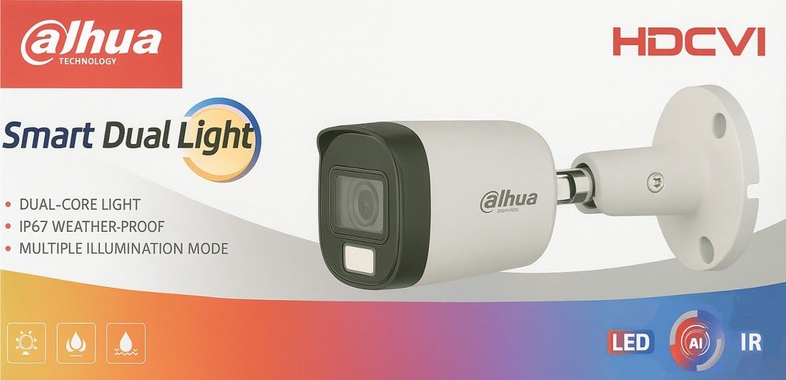 Dahua Dahua Smart Dual Light HDCVI Digital Audio CCTV Camera (5MP) - Power Supply  - Lebanon