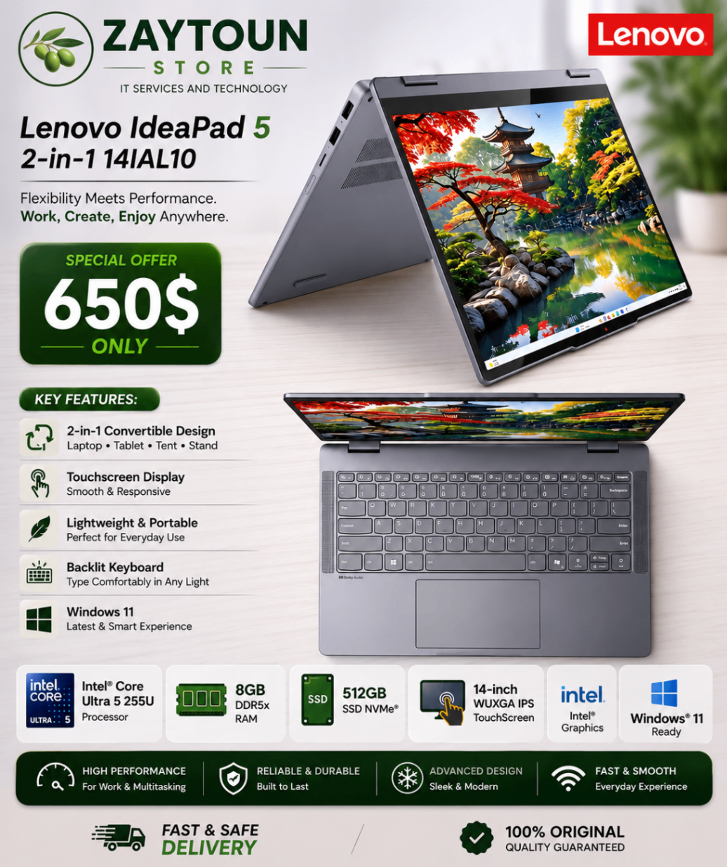 Lenovo Lenovo IdeaPad 5 2-in-1 14IAL10 : - Laptops - Lebanon